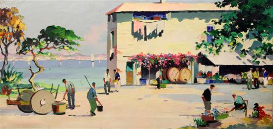 § Cecil Rochfort DOyly John (1906-1993) Cagnes sur Mer, Near Cannes 14 x 28in., unframed